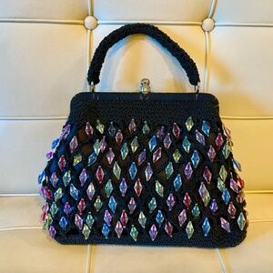 LULU GUINNESS beaded evening bag